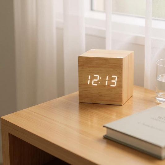 Réveil en Bois Cube Réveil & Vous