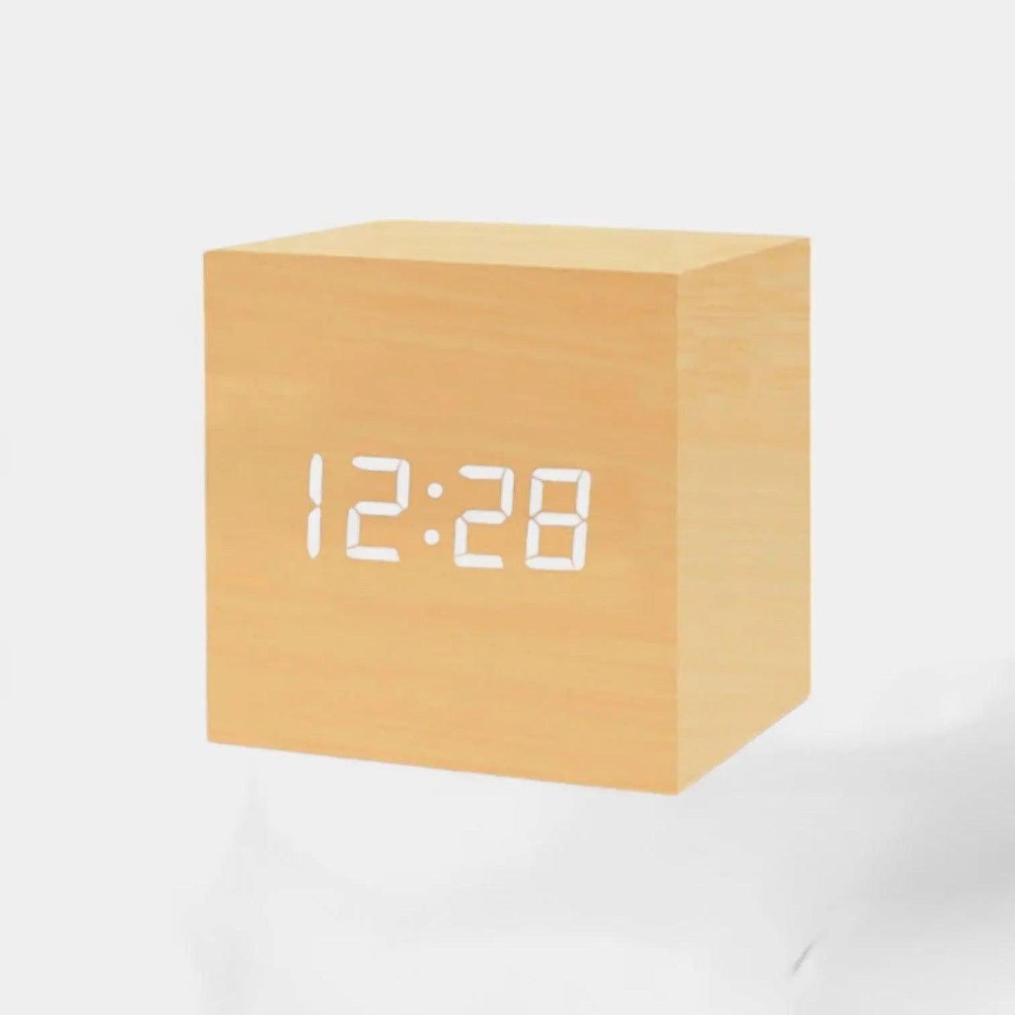 Réveil en Bois Cube - Réveil & Vous