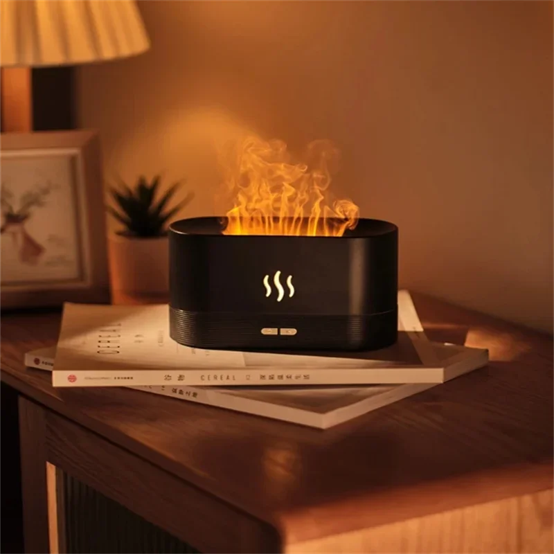 Kinscoter Aroma Diffuser Air Humidifier Ultrasonic Cool Mist Maker Fogger Led Essential Oil Flame Lamp Difusor