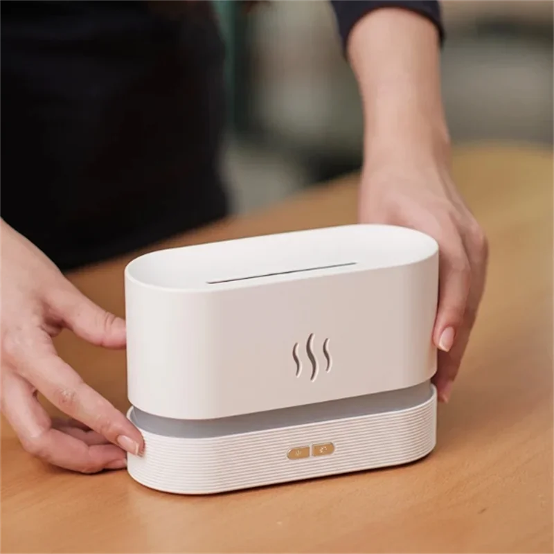 Kinscoter Aroma Diffuser Air Humidifier Ultrasonic Cool Mist Maker Fogger Led Essential Oil Flame Lamp Difusor