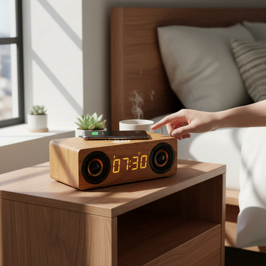 Réveil Connecté Bois Enceinte