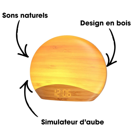 Réveil Simulateur d'Aube Bois Réveil & Vous