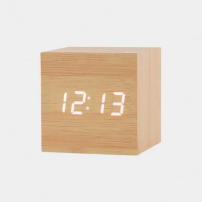 Réveil en Bois Cube - Réveil & Vous