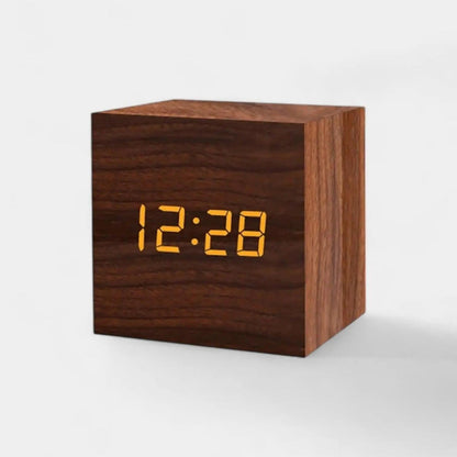 Réveil en Bois Cube - Réveil & Vous