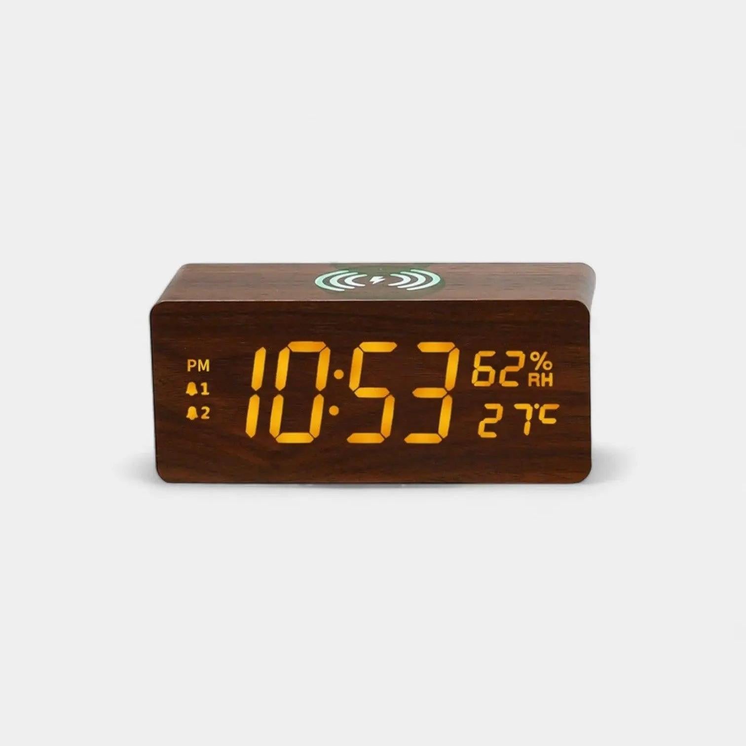 Réveil en Bois avec Chargeur Induction - Réveil & Vous