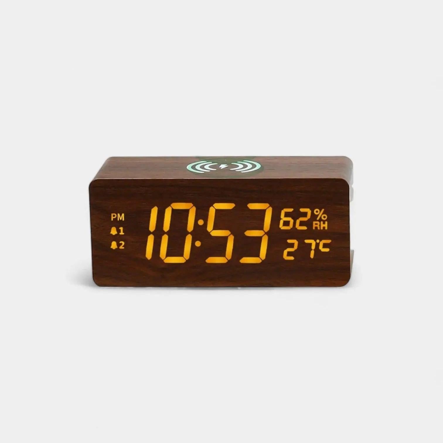 Réveil en Bois avec Chargeur Induction - Réveil & Vous