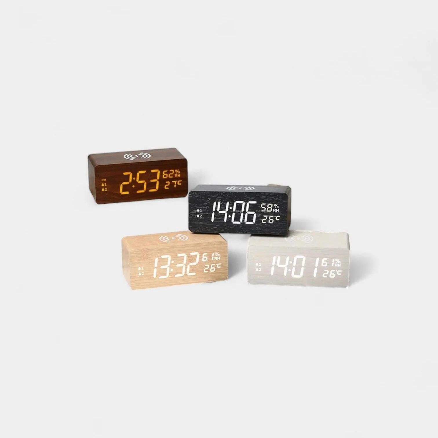 Réveil en Bois avec Chargeur Induction - Réveil & Vous