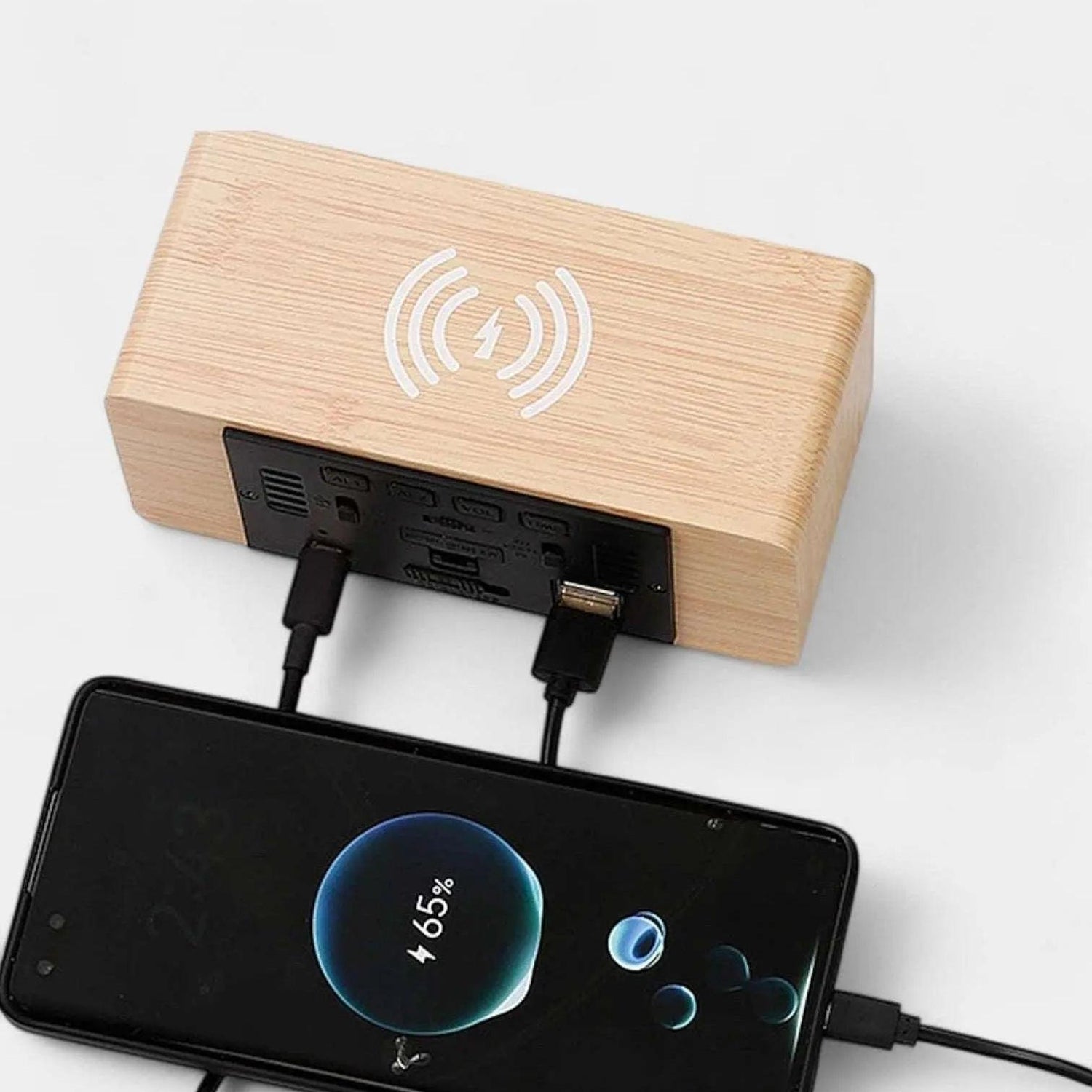 Réveil en Bois avec Chargeur Induction - Réveil & Vous