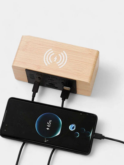 Réveil en Bois avec Chargeur Induction - Réveil & Vous