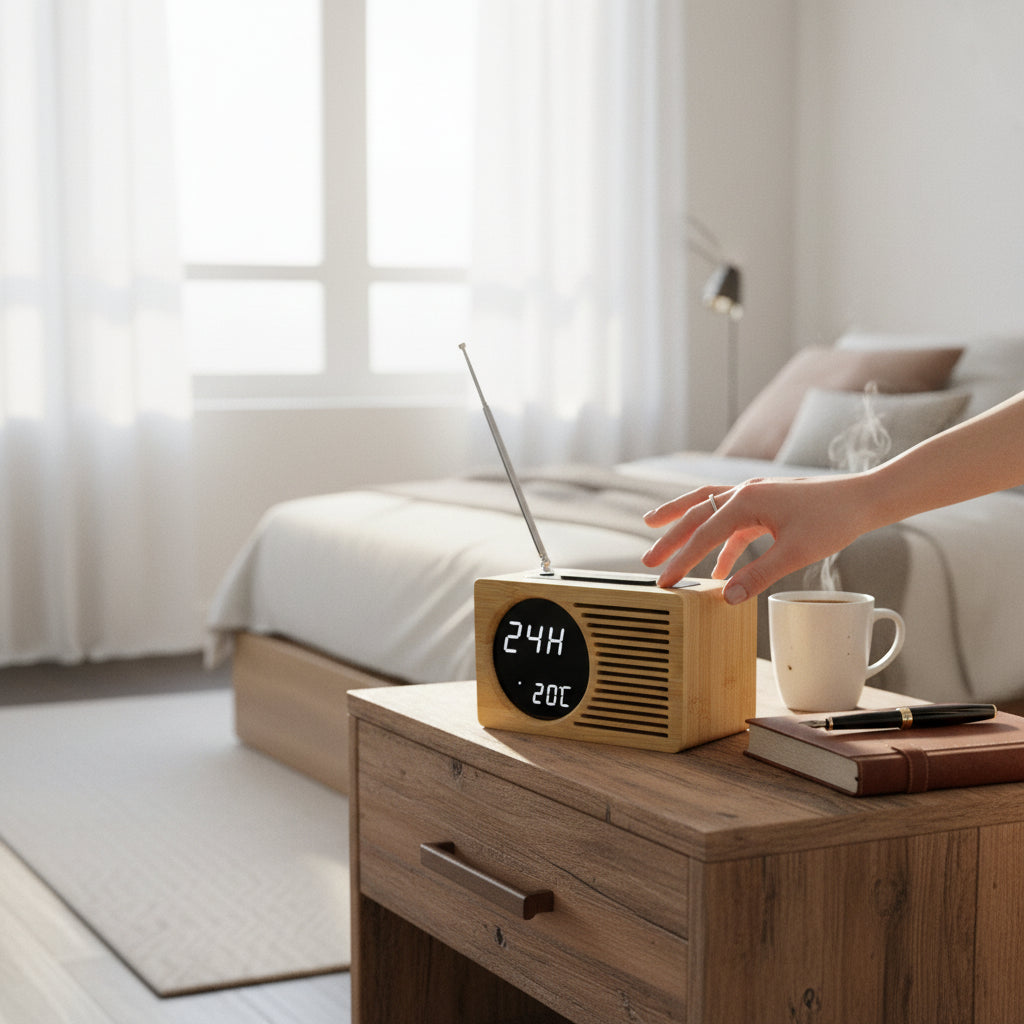 Radio Réveil Bois