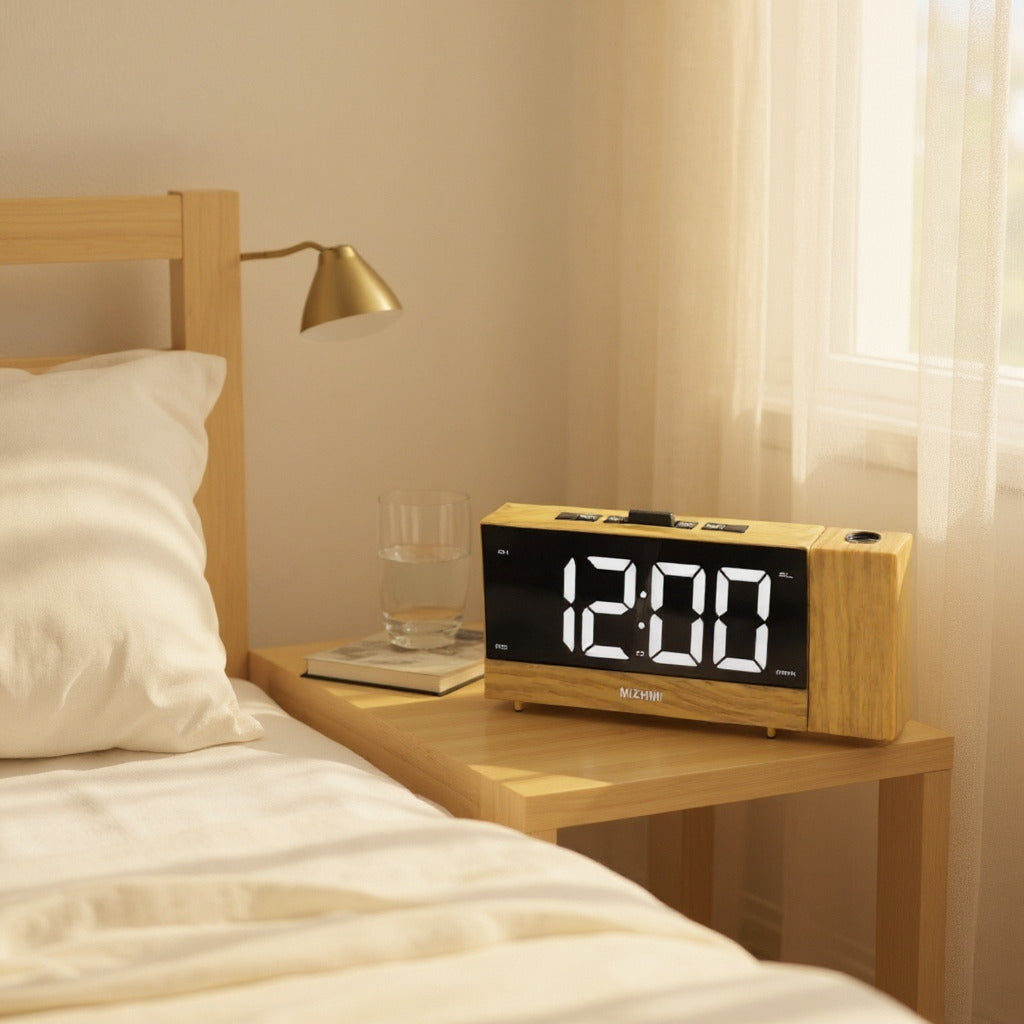 Réveil Bois Projecteur Réveil & Vous