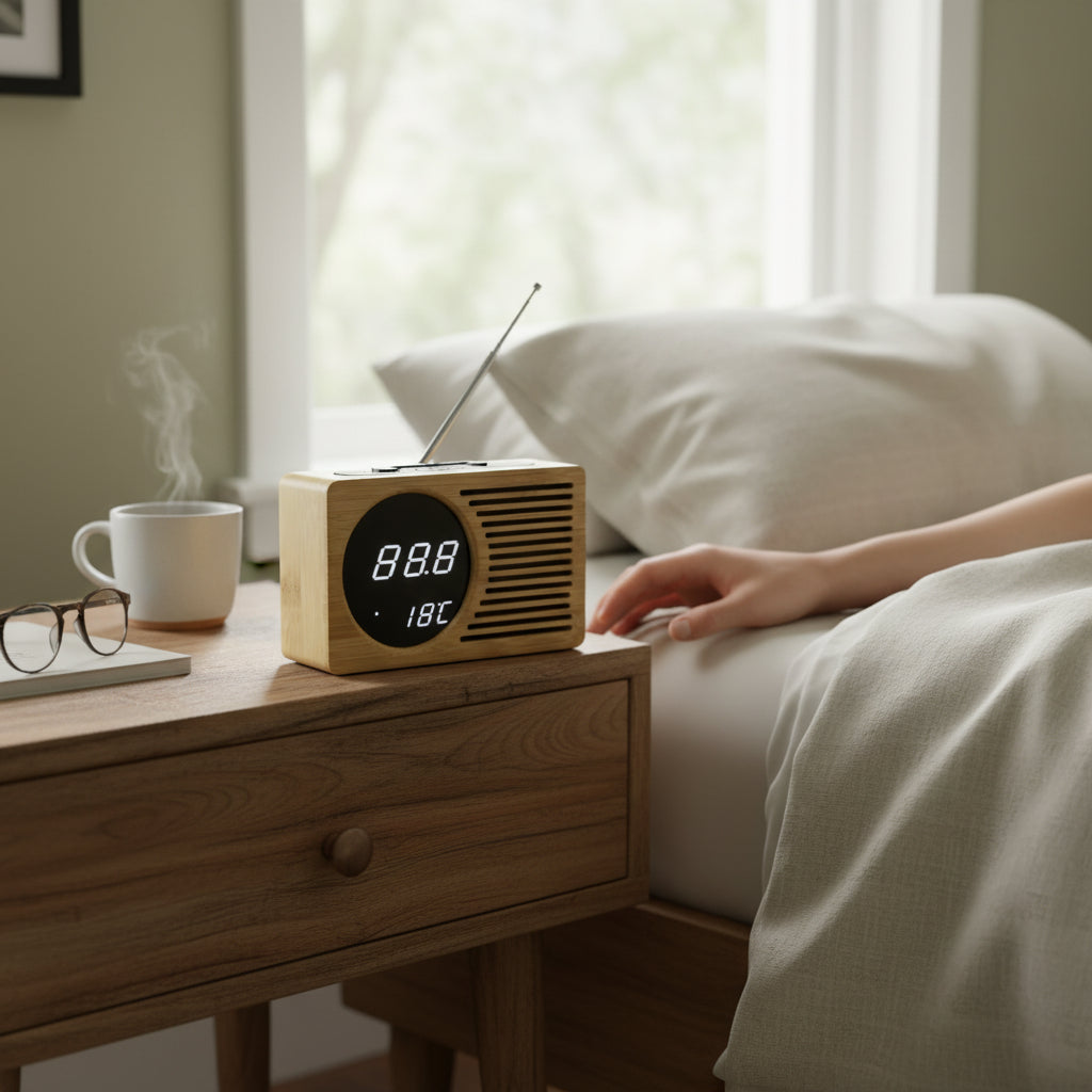 Radio Réveil Bois