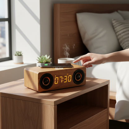 Réveil Connecté Bois Enceinte